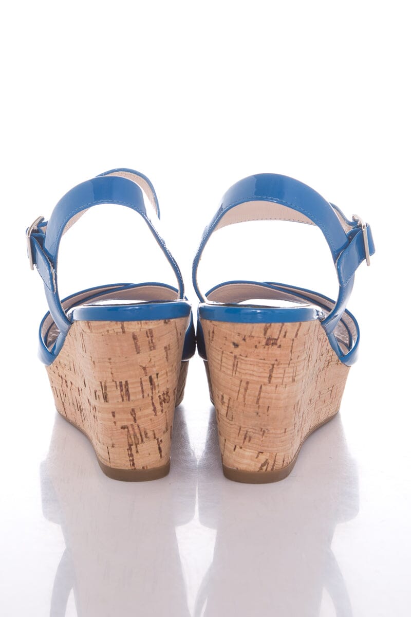 Prada Electric Blue Cork Wedge SZ 36