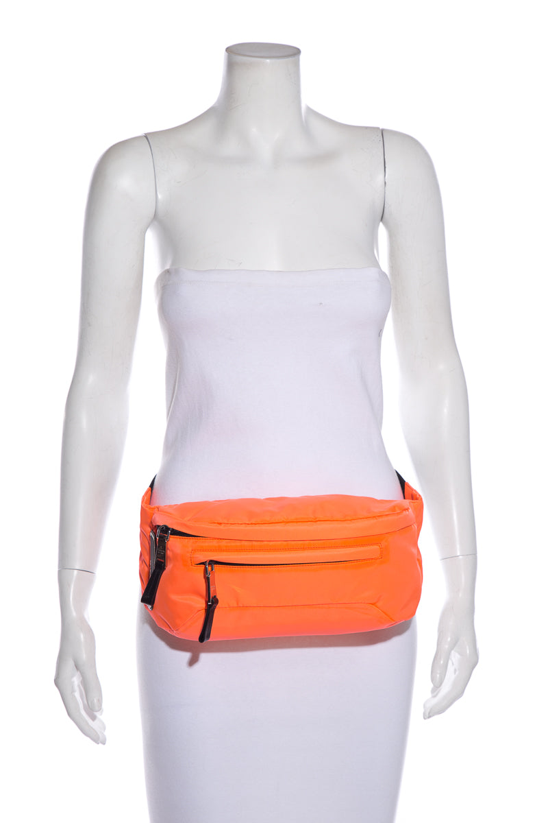 Prada Neon Orange Technical Front Fanny Pack