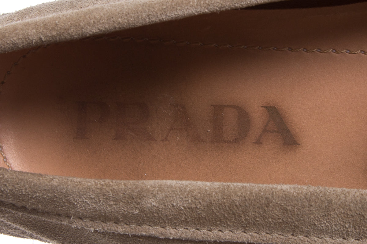 Prada Taupe Suede Loafers SZ 36.5