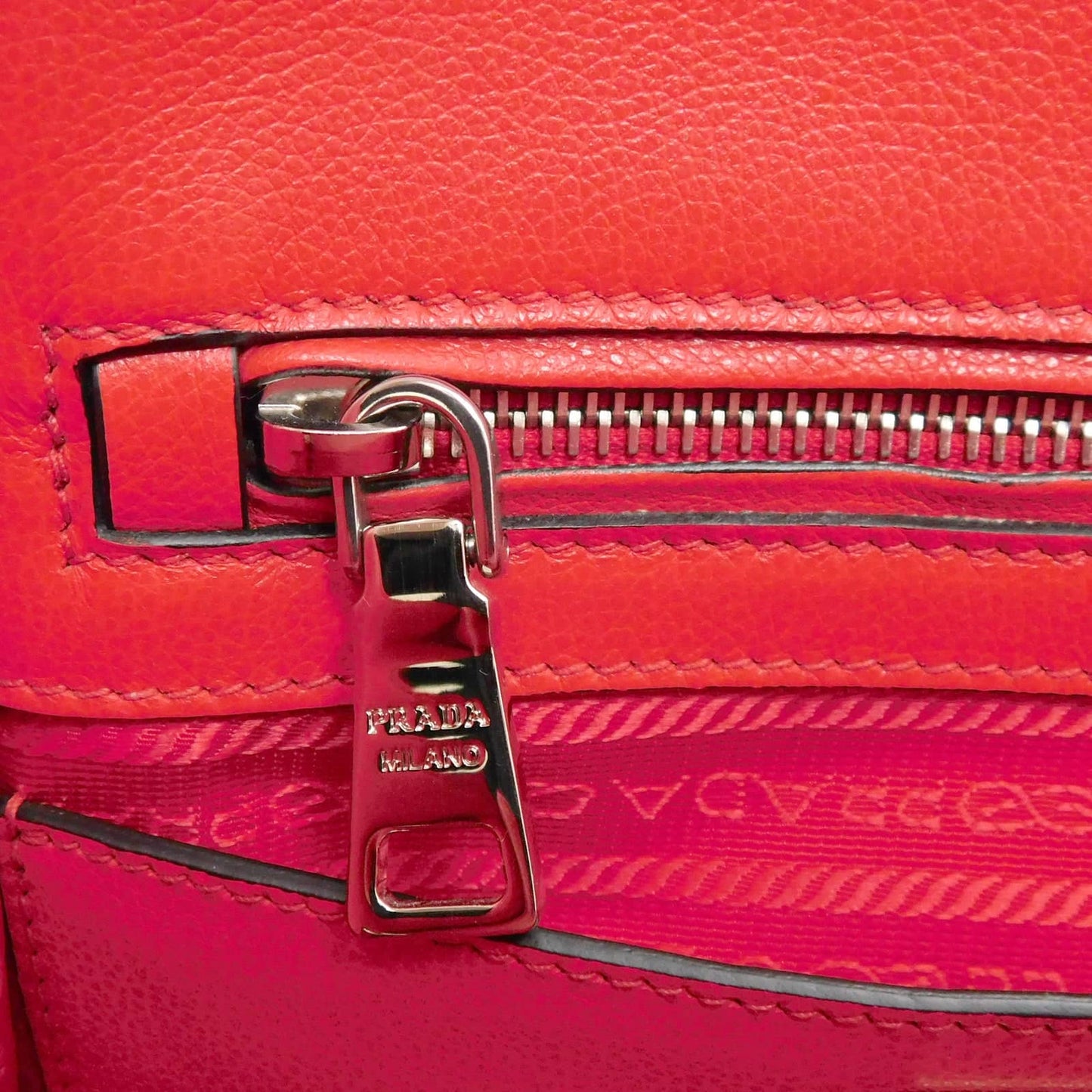 Prada Handbag Red Leather