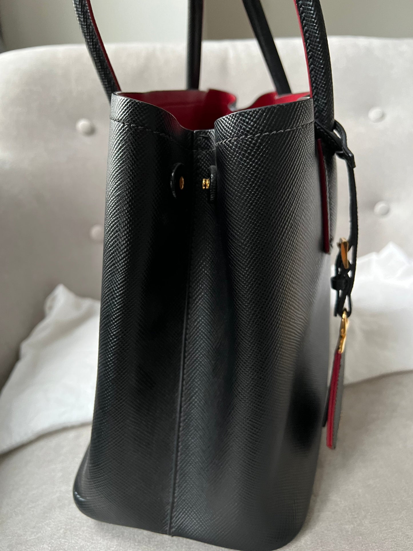 Prada Small Saffiano Leather Double Tote Bag (RRP £3500)