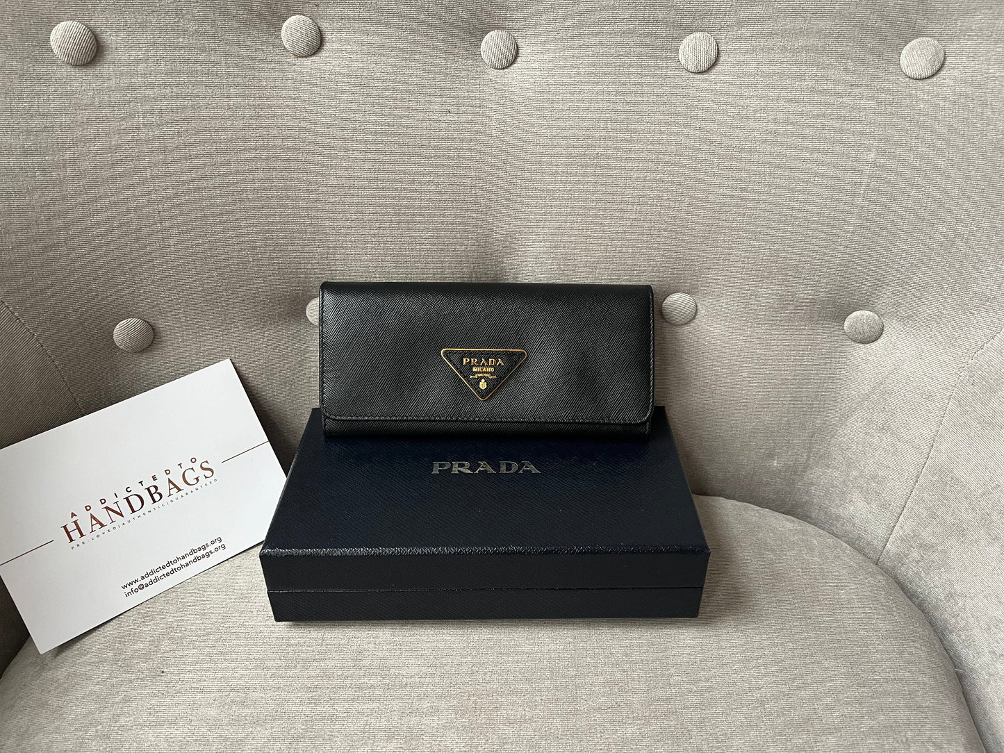 Prada Black Long Tessuto Wallet