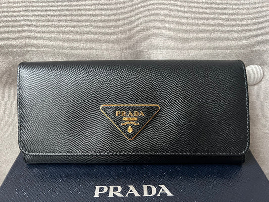 Prada Black Long Tessuto Wallet