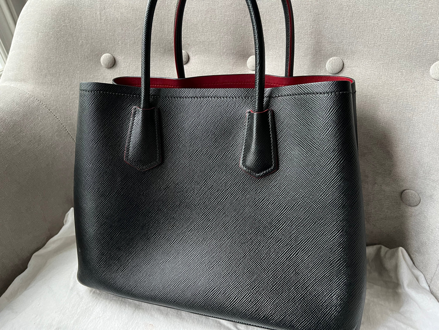 Prada Small Saffiano Leather Double Tote Bag (RRP £3500)