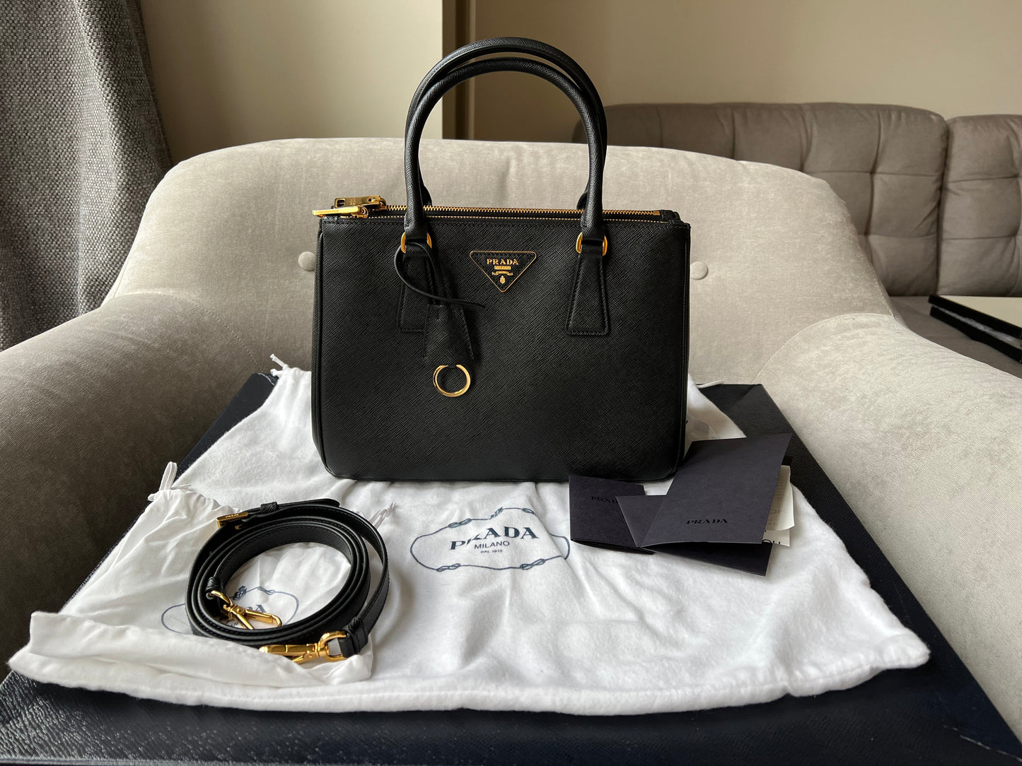 Prada Black Medium Galleria Saffiano Tote (RRP £3,100)