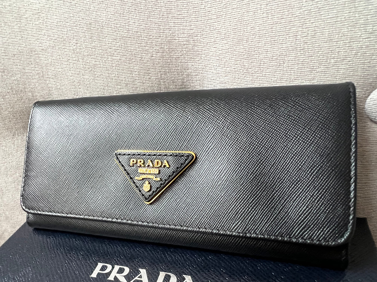 Prada Black Long Tessuto Wallet