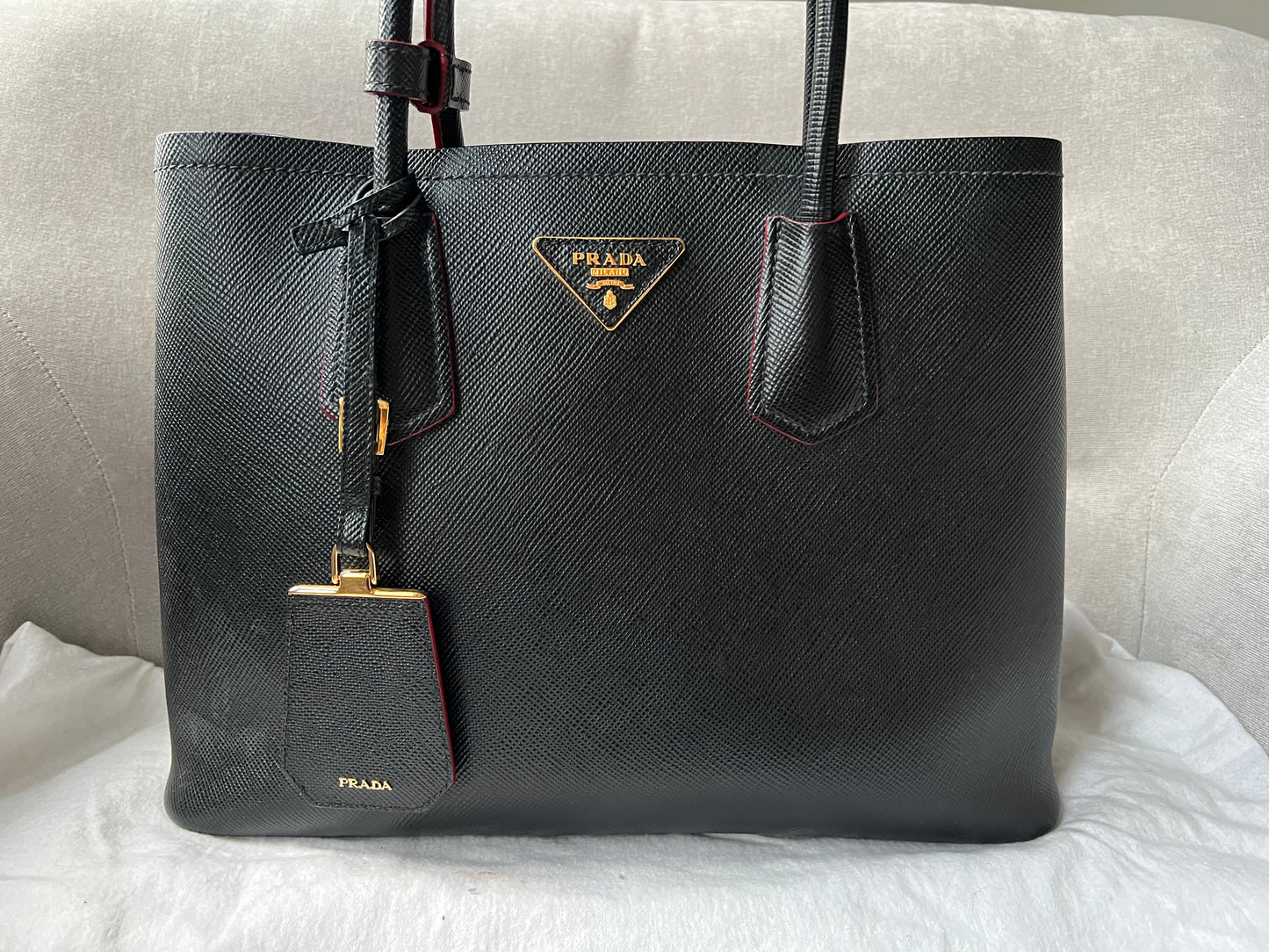 Prada Small Saffiano Leather Double Tote Bag (RRP £3500)