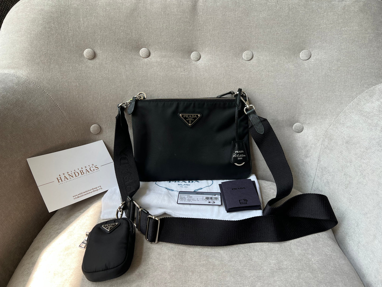 Prada Re-edition 2000 Black Re-Nylon Shoulder Bag (RRP £1,450)