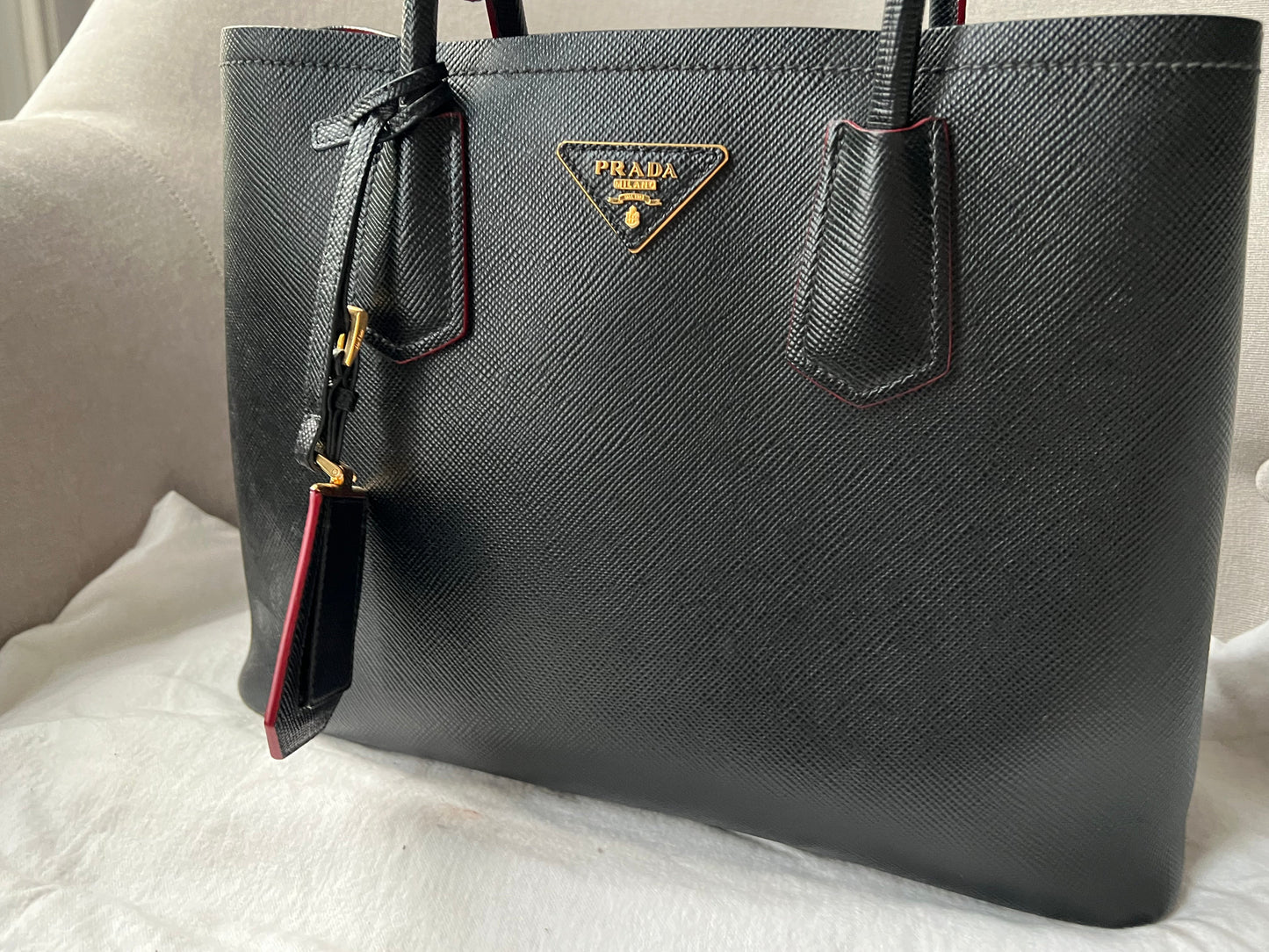 Prada Small Saffiano Leather Double Tote Bag (RRP £3500)