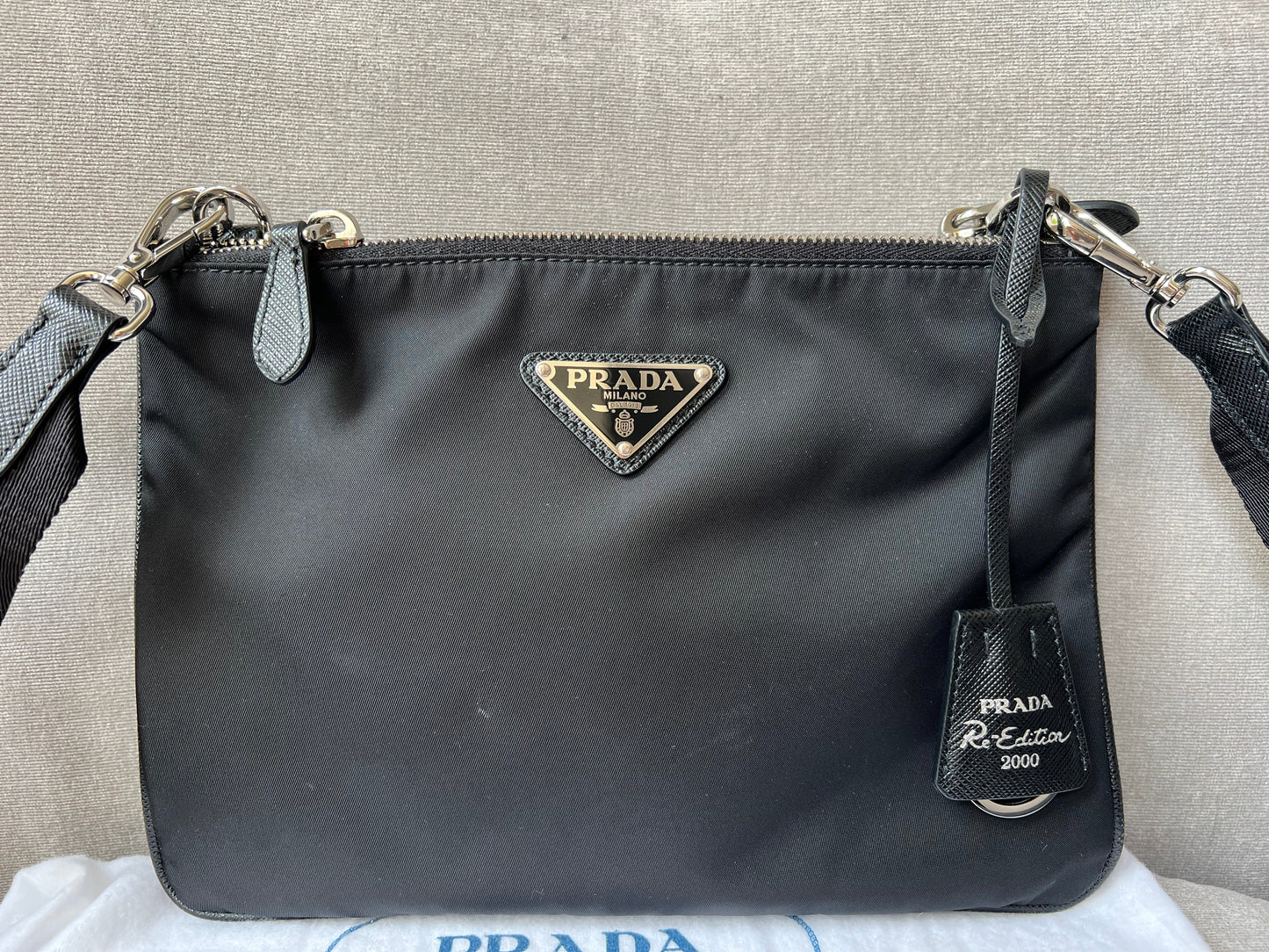 Prada Re-edition 2000 Black Re-Nylon Shoulder Bag (RRP £1,450)