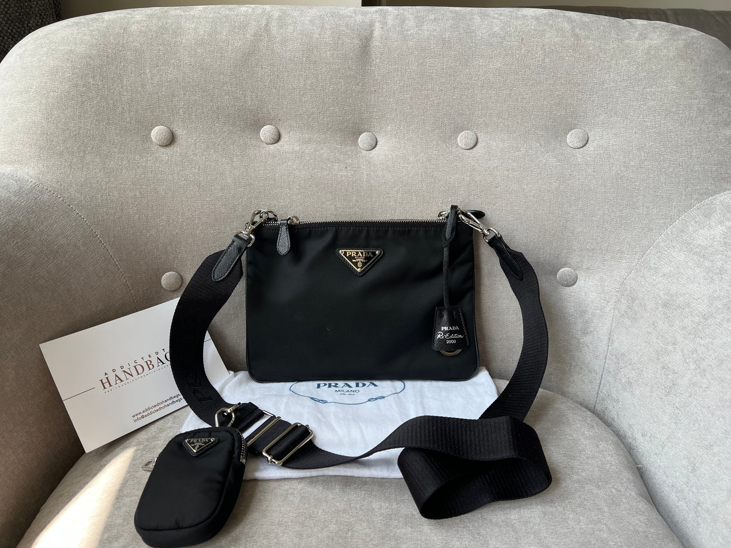 Prada Re-edition 2000 Black Re-Nylon Shoulder Bag (RRP £1,450)