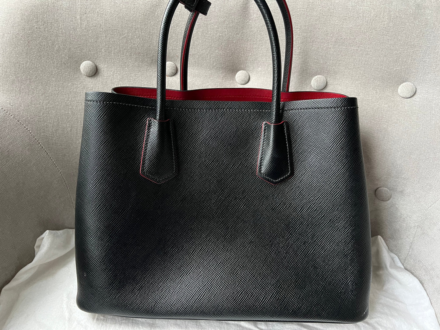 Prada Small Saffiano Leather Double Tote Bag (RRP £3500)