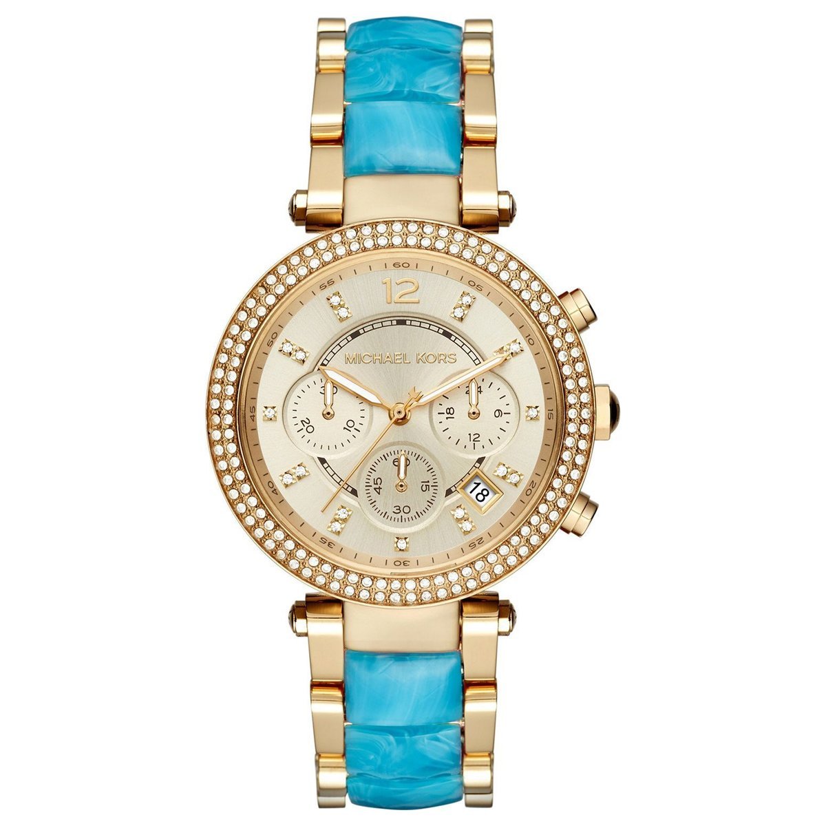 Michael Kors Ladies Chronograph Parker Blue Watch MK6364