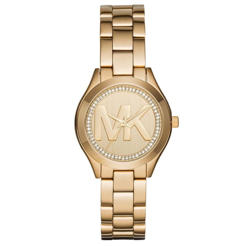 Michael Kors Ladies Mini Slim Runway Yellow Gold Watch MK3477