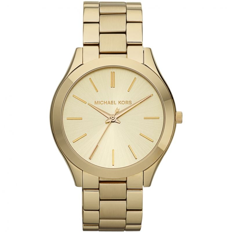 Michael Kors Ladies Slim Runway Gold Watch MK3179