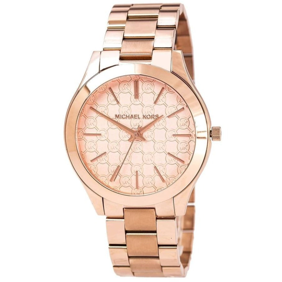 Michael Kors Ladies Slim Runway Rose Gold Motif Watch MK3336