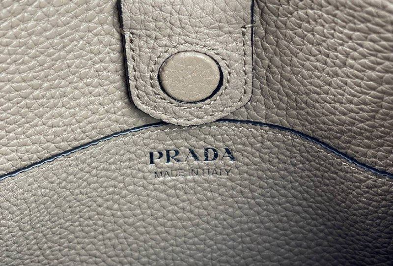 Prada Leather mini shoulder bag clay gray