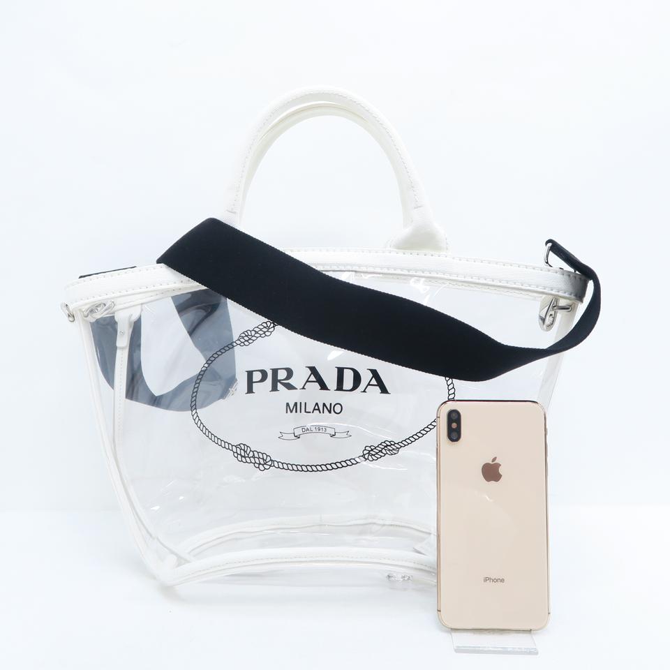 Prada 2018 Logo White Pvc Tote