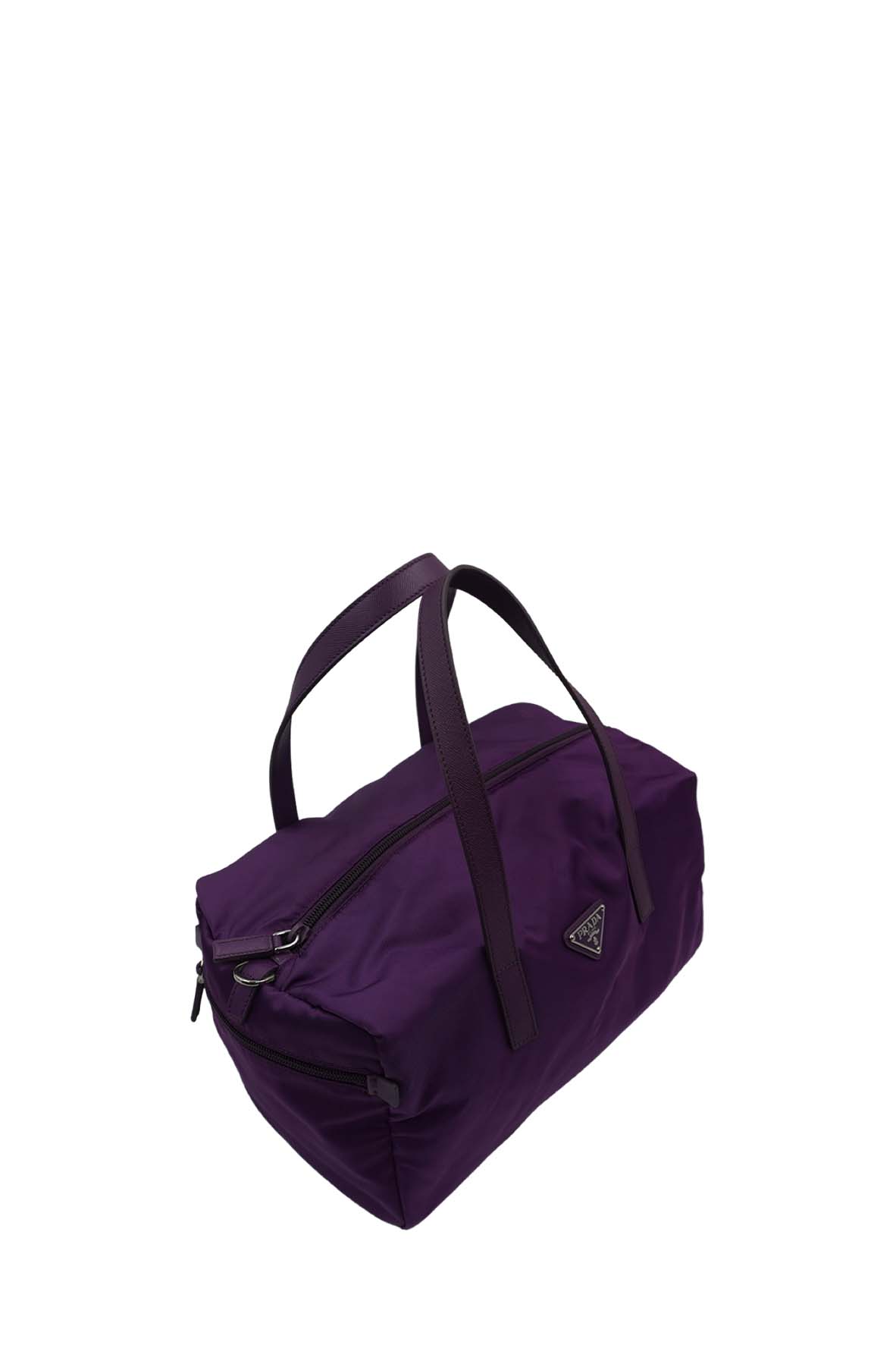 Prada Side Pocket Convertible Duffle Bag Tessuto Dark Purple