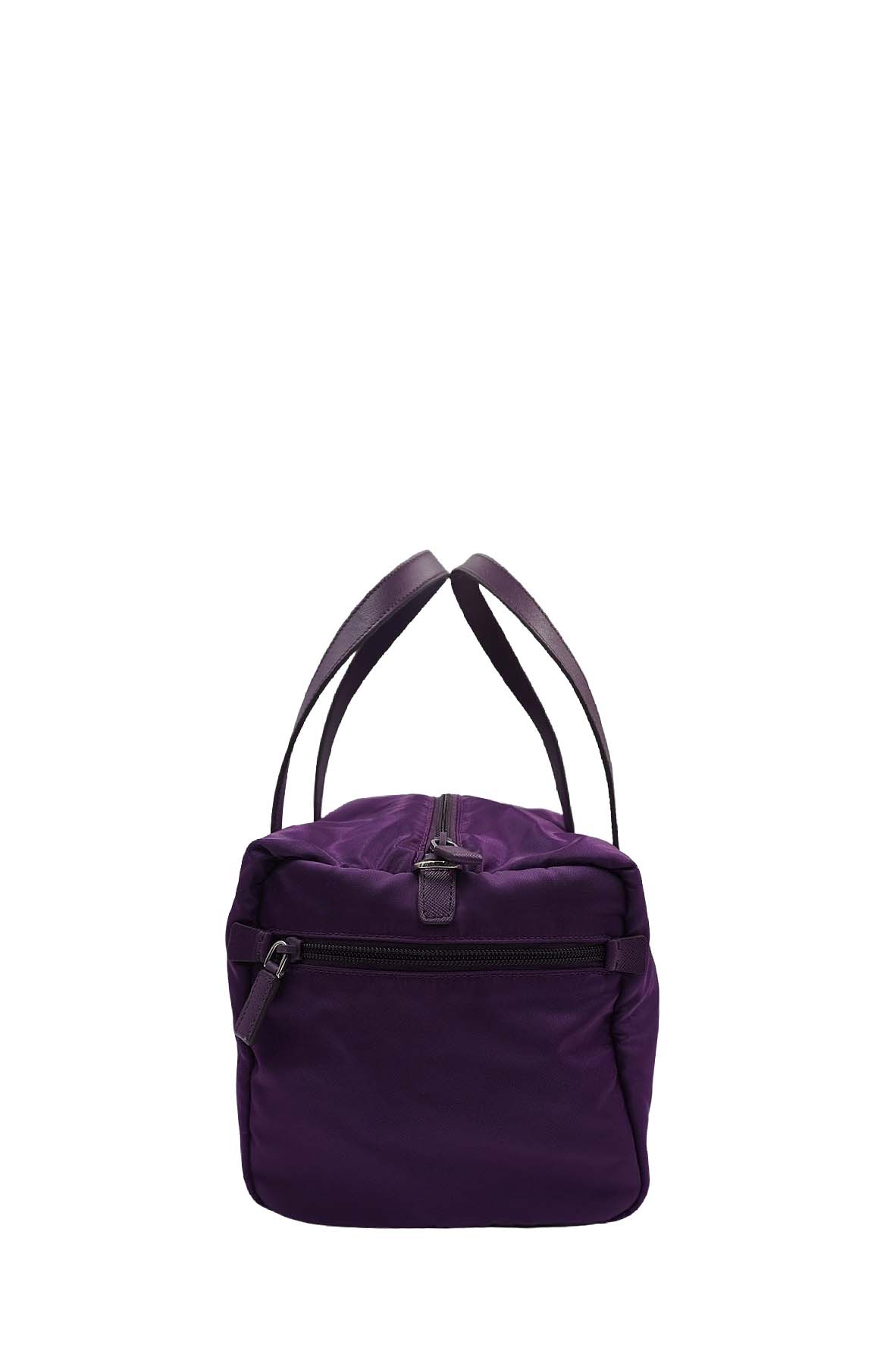 Prada Side Pocket Convertible Duffle Bag Tessuto Dark Purple