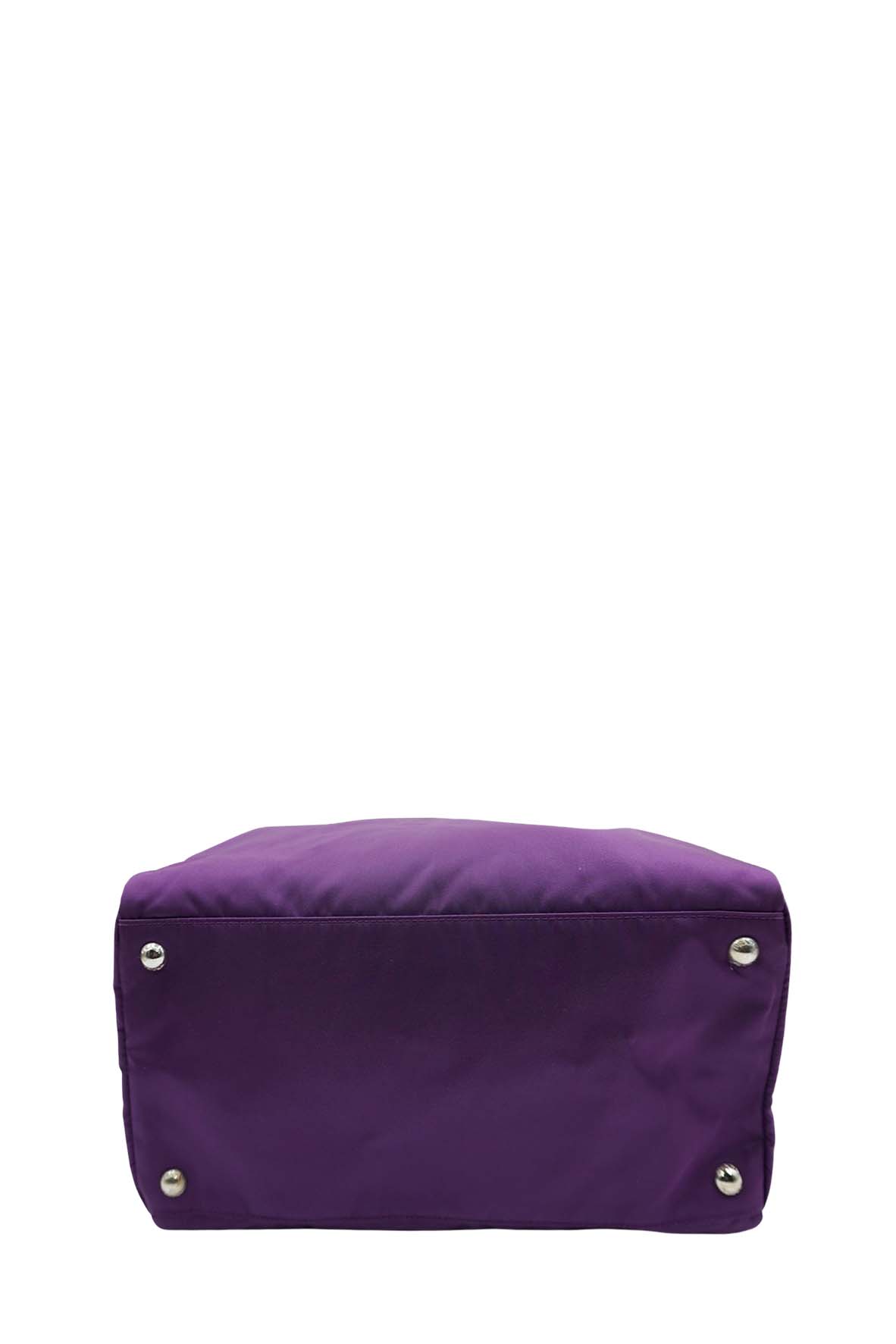 Prada Side Pocket Convertible Duffle Bag Tessuto Dark Purple