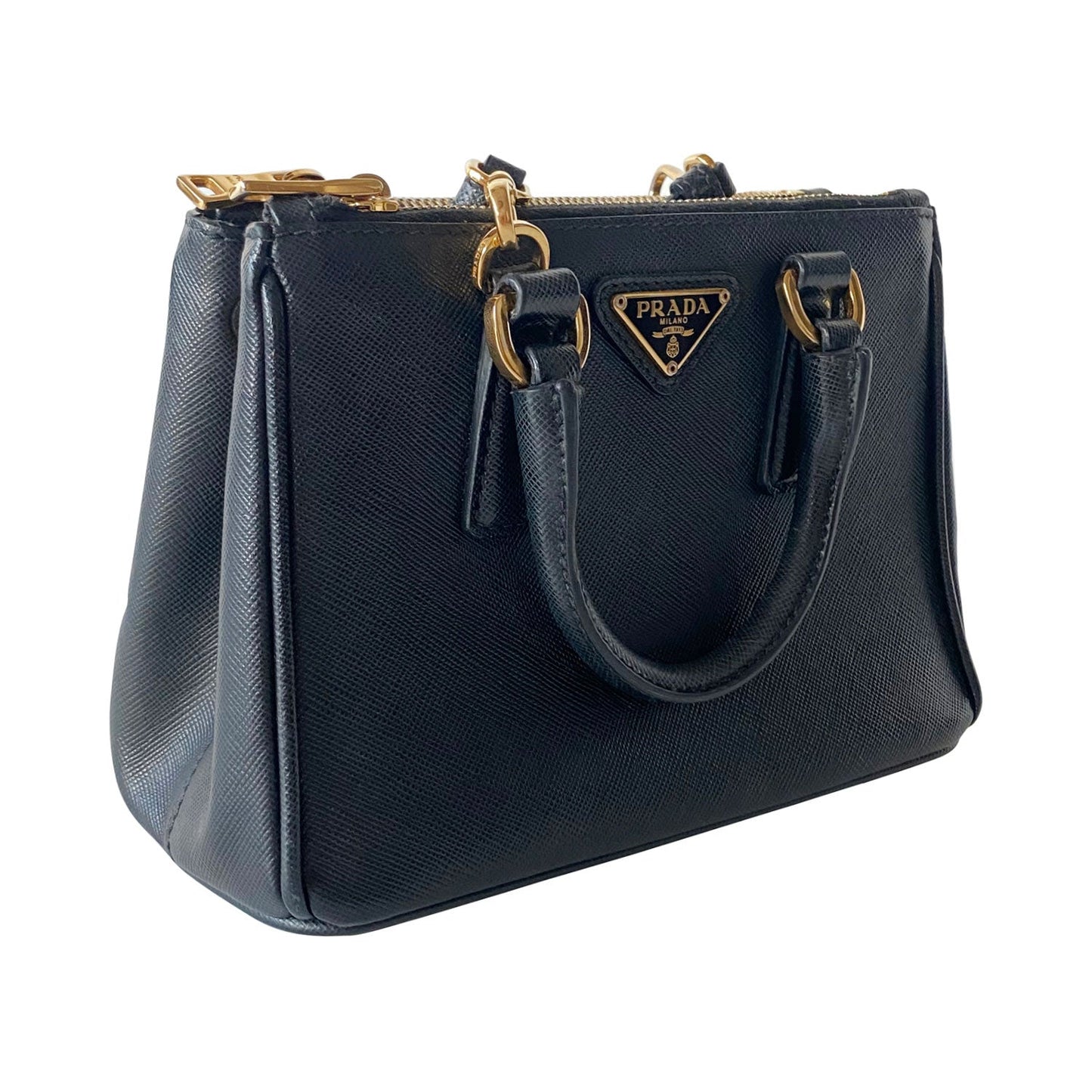 Prada Mini Galleria Saffiano Double Zip Tote