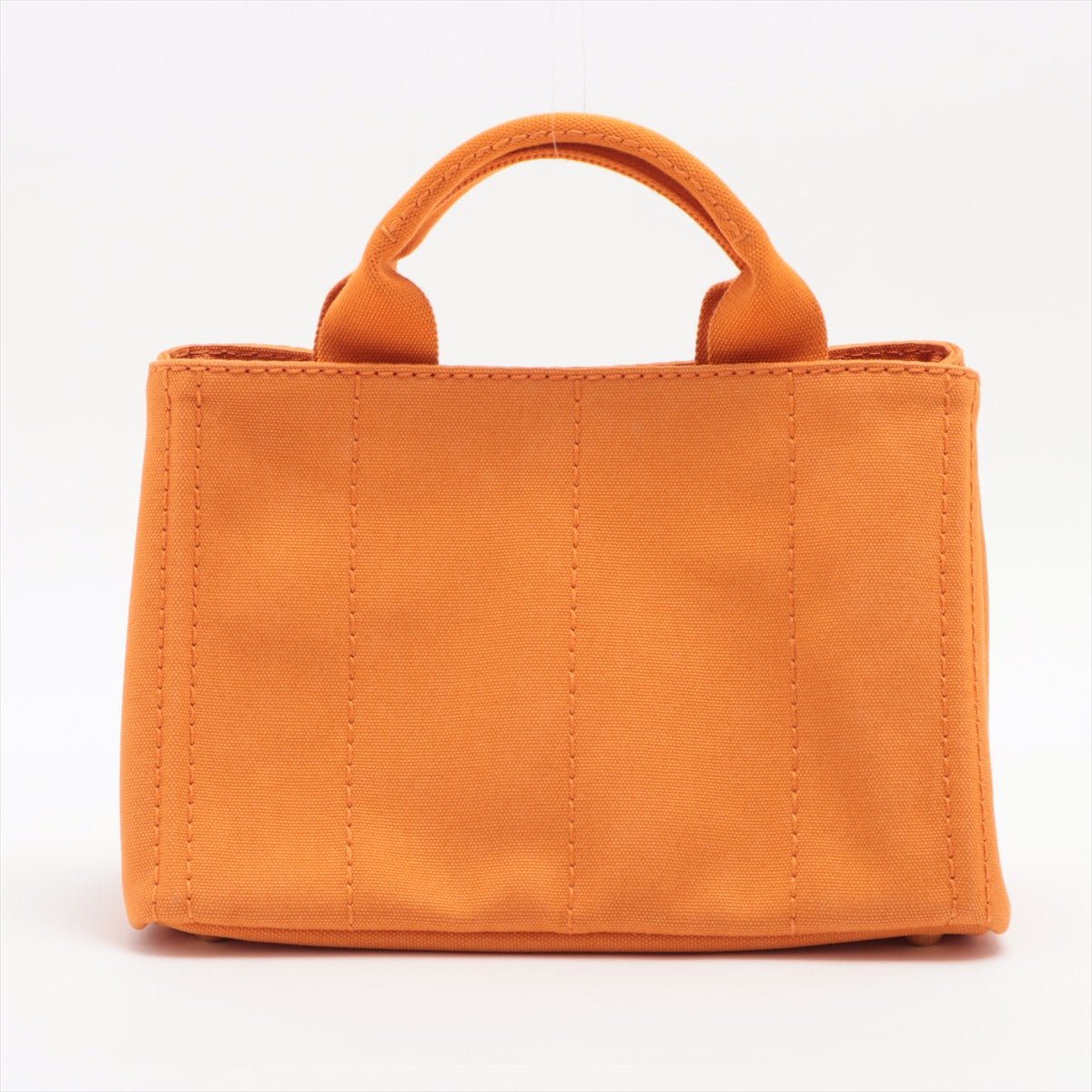 Prada Cotton Canvas Shopping Bag Orange Small